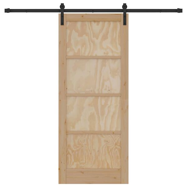 vidaXL Sliding Door Brown 83 x 202 cm Solid Pine Wood