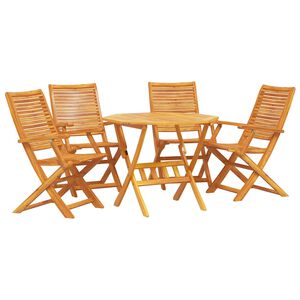 vidaXL Garden Dining Set 5 pcs Brown Solid Acacia Wood