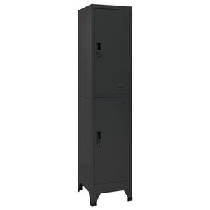 vidaXL Locker Cabinet | Anthracite | Steel | 38x45x180 cm | Locker Cabinet