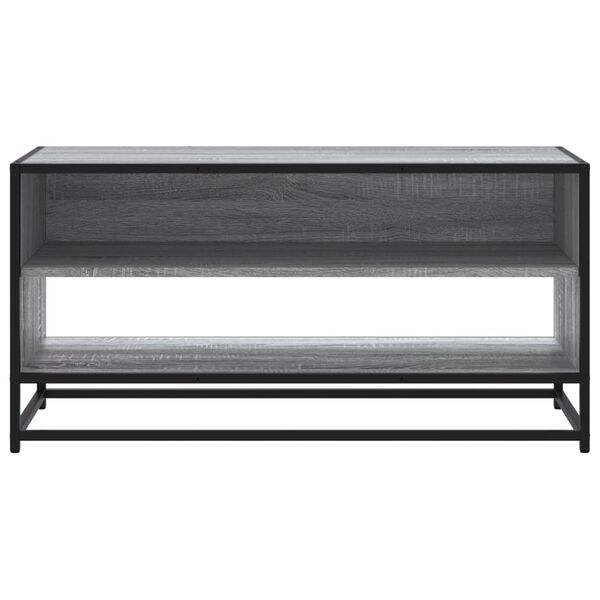 vidaXL TV Cabinet Grey Sonoma 91x40x46 cm Engineered Wood and Metal