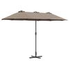 vidaXL Garden Parasol Taupe 370 x 197 x 239 cm Powder-coated steel