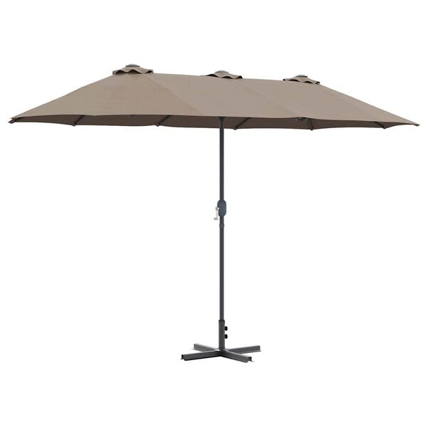 vidaXL Garden Parasol Taupe 370 x 197 x 239 cm Powder-coated steel