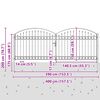 vidaXL Fence Gate with Lock Grey 401 x 200 cm Steel