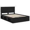 vidaXL Bed Frame with Headboard Black 140 x 190 cm Solid Pine Wood