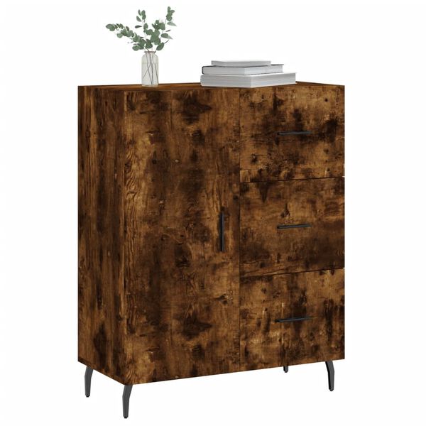 vidaXL Sideboard Smoked Oak 69.5x34x90 cm Engineered Wood