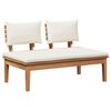 vidaXL Garden Bench 2 pcs Cream and Brown Solid Teak wood
