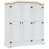 vidaXL Wardrobe Mexican Pine Corona Range 3 Doors White
