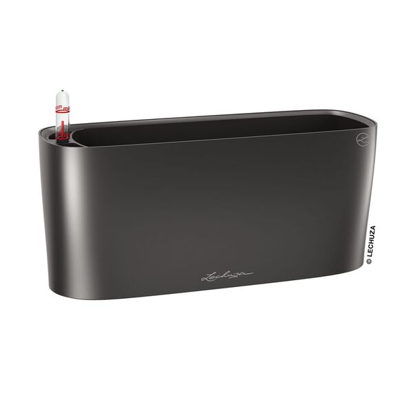 LECHUZA Planter DELTA 10 ALL-IN-ONE Metallic Charcoal