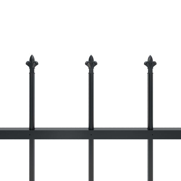 vidaXL Garden Fence with Spear Top Steel 1603.5x80 cm Black