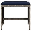 vidaXL Garden Stools with Cushions 4 pcs Grey 40x40x35 cm Poly Rattan