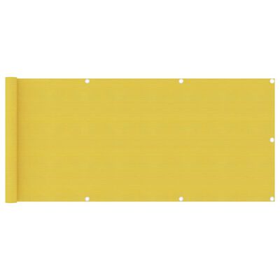vidaXL Balcony Screen Yellow 75x300 cm HDPE