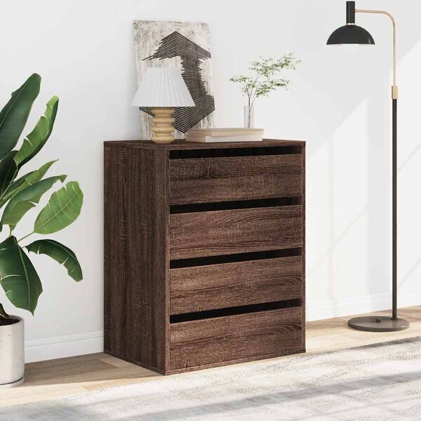 vidaXL Corner Chest of Drawers Brown Oak 60x41x76 cm Engineered Wood