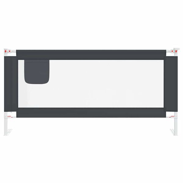 vidaXL Toddler Safety Bed Rail Dark Grey 190x25 cm Fabric