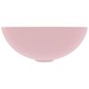 vidaXL Bathroom Sink Ceramic Matt Pink Round
