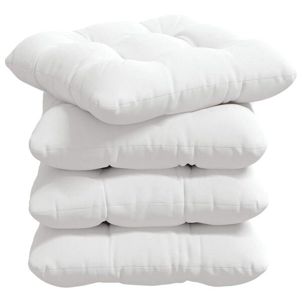 vidaXL Seat Cushions 4 pcs White 40 x 40 x 12 cm Fabric