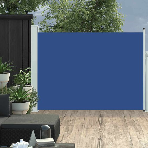 vidaXL Patio Retractable Side Awning 100x500 cm Blue