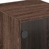 vidaXL Side Cabinet with Glass Doors Brown Oak 35x37x75.5 cm