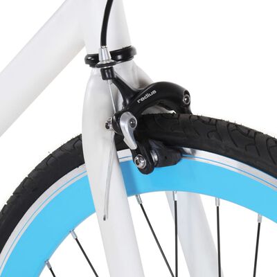 vidaXL Fixed Gear Bike White and Blue 700c 51 cm