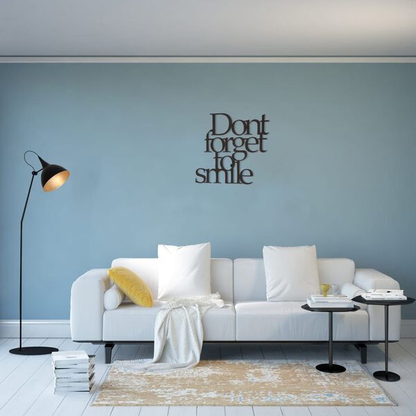 Homemania Wall Decoration Words 70x67 cm Steel Black