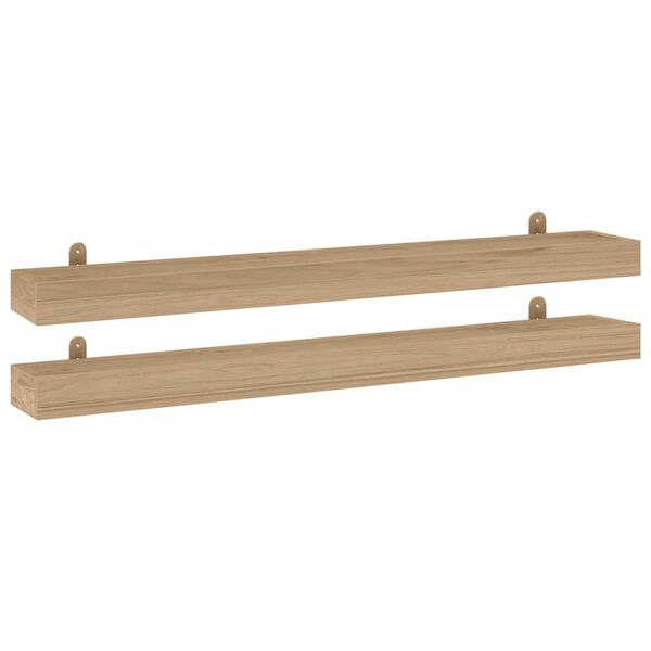 vidaXL Wall Shelves 2 pcs 110x15x4 cm Solid Wood Teak