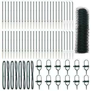 vidaXL Fence Post Green 100 x 0.4 m (36 mm mesh) Steel and PVC