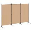 vidaXL 3-Panel Room Divider Beige 260 x 180 cm Fabric