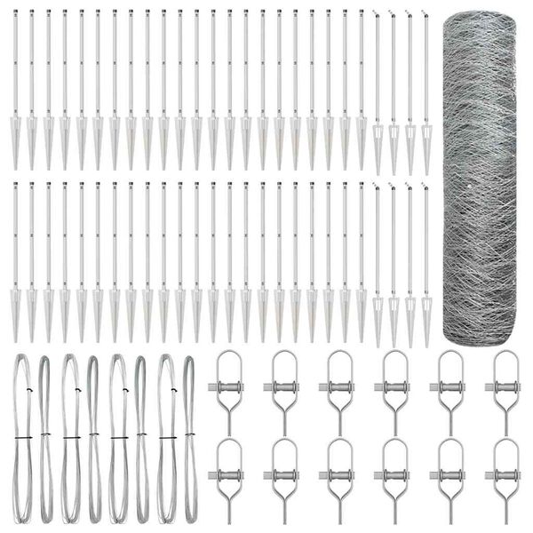 vidaXL Fence Post Silver 100 x 0.4 m (36 mm mesh) Steel