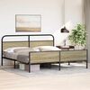 vidaXL Metal Bed Frame without Mattress Sonoma Oak 200x200 cm