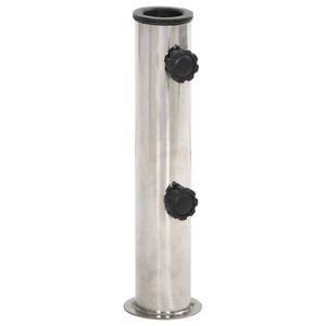 vidaXL Parasol Base for &Oslash;38/48 mm Pole Silver Stainless Steel