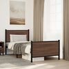 vidaXL Metal Bed Frame without Mattress Brown Oak 90x190 cm Single
