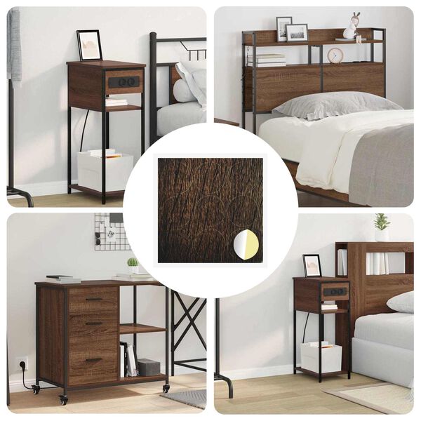 vidaXL Self-adhesive Screw Cover 12 pcs Brown Oak &Oslash; 20 x 0.5 mm