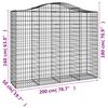 vidaXL Arched Gabion Baskets 11 pcs 200x50x160/180 cm Galvanised Iron