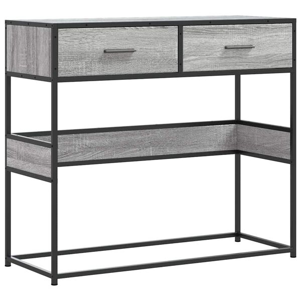 vidaXL Console Table Grey Sonoma 90x35x80 cm Engineered Wood
