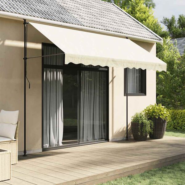 vidaXL Retractable Awning Cream 300x150 cm Fabric and Steel