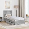 vidaXL Storage Bed with Drawer Grey Sonoma 75 x 190 cm Engineered Wood