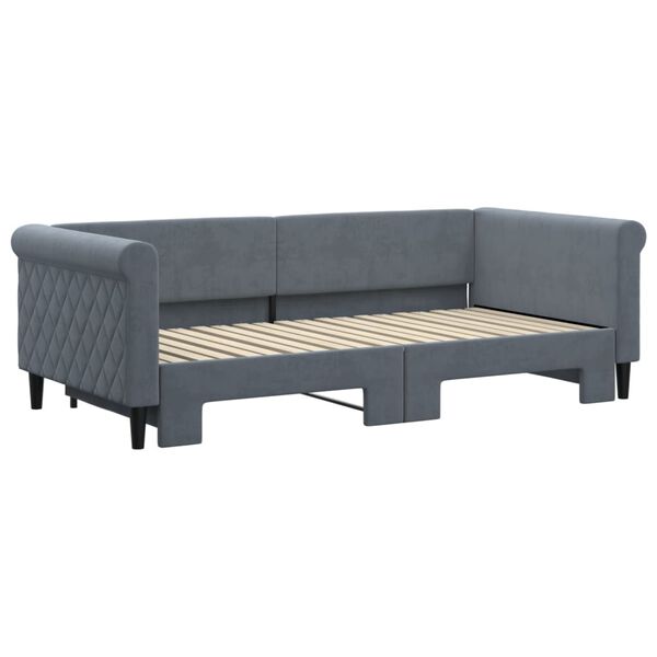 vidaXL Daybed with Trundle without Mattress Dark Grey 90x190 cm Single