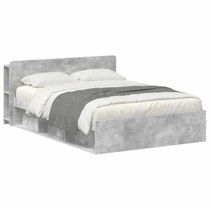 vidaXL Bed Frame with Storage Concrete Grey 140 x 190 cm