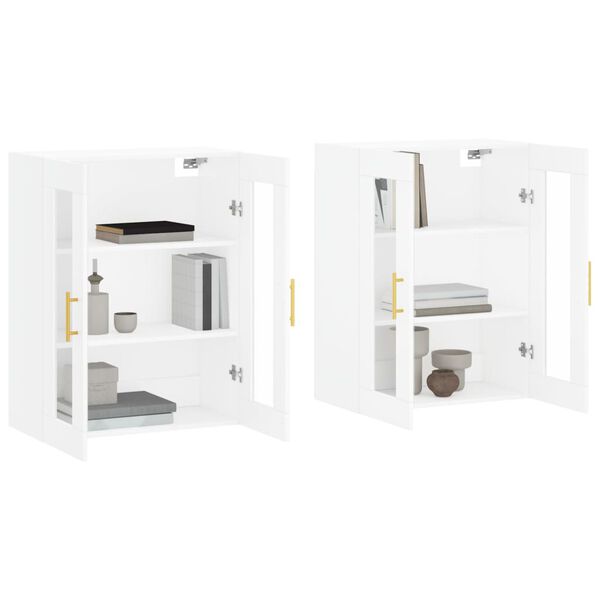 vidaXL Wall Mounted Cabinets 2 pcs White Engineered Wood