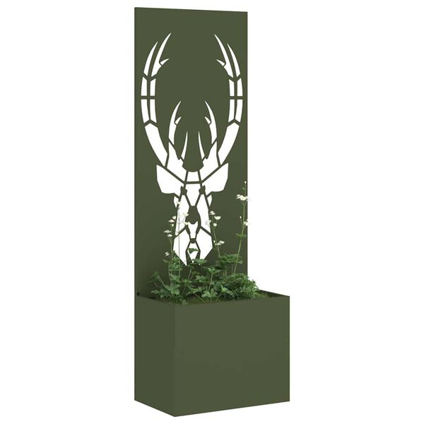 vidaXL Garden Privacy Screen Olive green 50 x 140 cm Cold-rolled steel