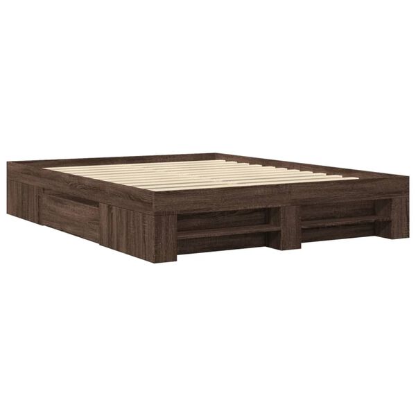 vidaXL Bed Frame without Mattress Brown Oak 160x200 cm Engineered Wood