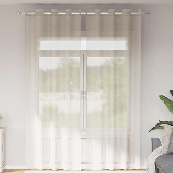 vidaXL Voile Curtains with Grommets 2 pcs Cream 140x300 cm