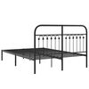 vidaXL Metal Bed Frame without Mattress with Headboard Black 140x200cm