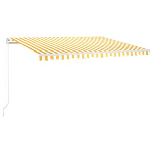 vidaXL Manual Retractable Awning with LED 400x300 cm Yellow and White
