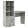 vidaXL Desk with Drawer with Shelf with Storage 2 pcs Concrete Grey