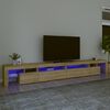 vidaXL TV Cabinet with LED Lights Sonoma Oak 290x36.5x40 cm