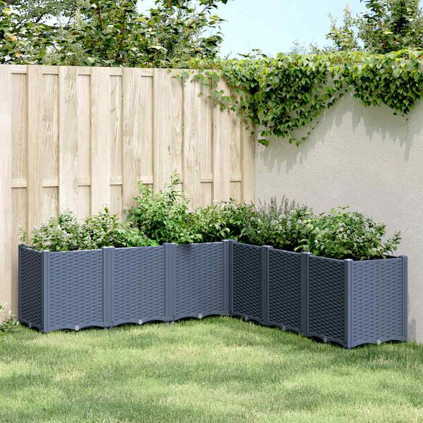 vidaXL Garden Planter Blue Grey 160x160x53 cm PP