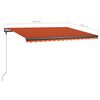 vidaXL Manual Retractable Awning with LED 450x300 cm Orange and Brown