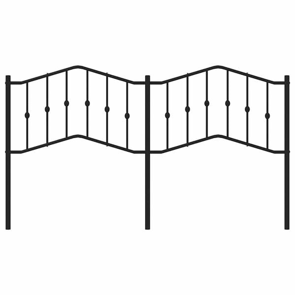 vidaXL Metal Headboard Black 180 cm