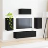 vidaXL TV Cabinet Set Wall-mounted 5 pcs Black Engineered Wood
