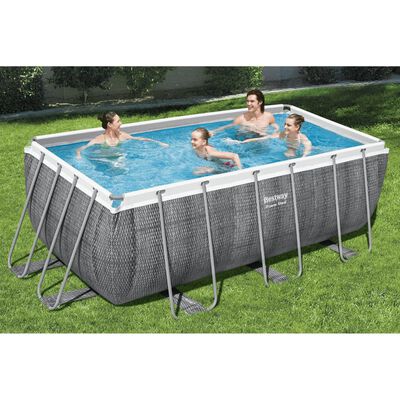 Bestway Power Steel Rectangular Swimming Pool Set 412x201x122 cm